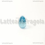 Goccia in vetro sfaccettato Azzurro 15x10mm